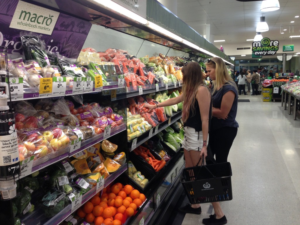 Coste de vida en Australia (foto de chicas en el supermercado)